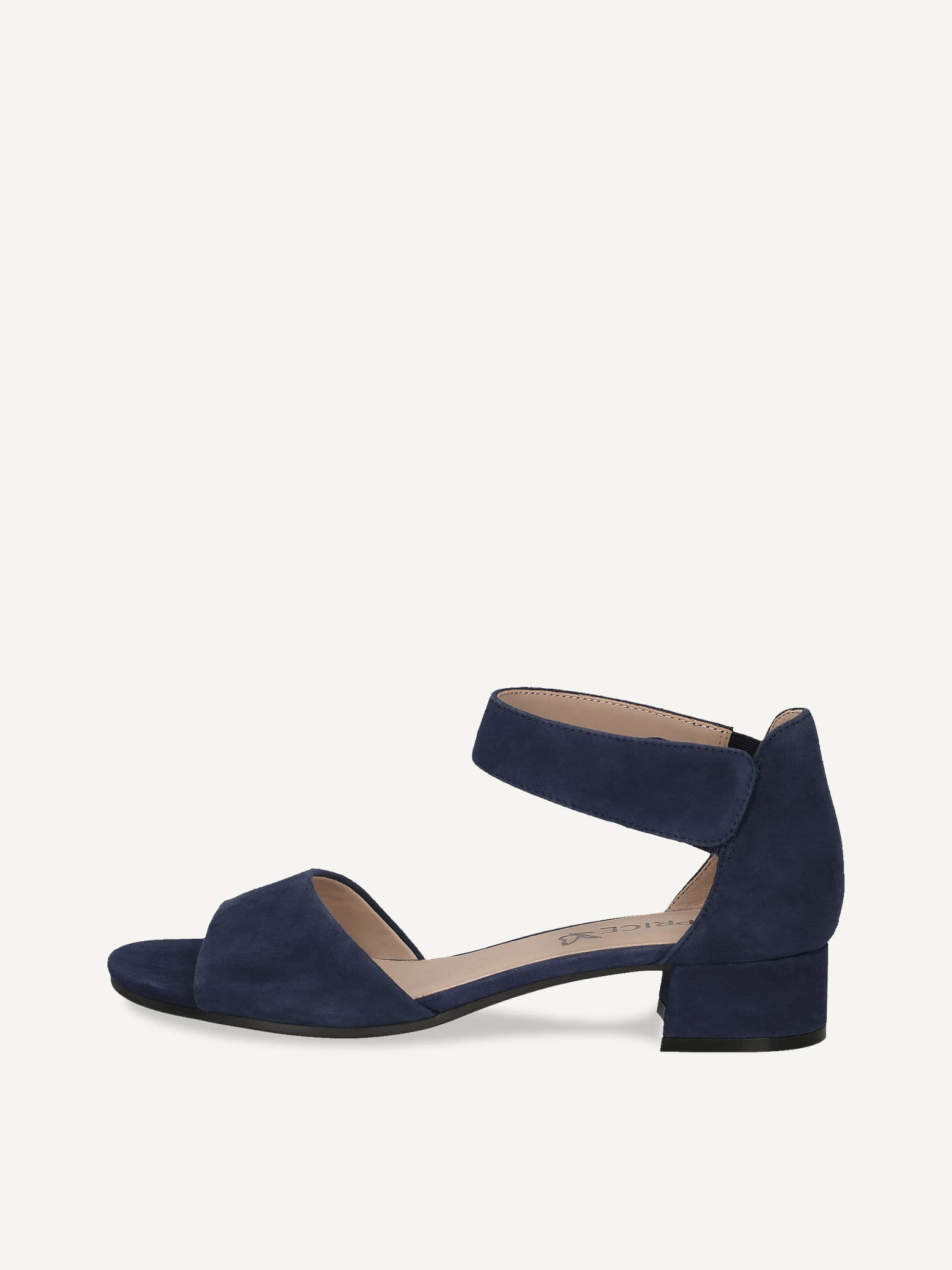 CAPRICE Sandalette, blau, aus Leder mit Blockabsatz, Gr. 40.5