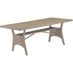 Polyrattan Gartentisch Takeo Creme 190x90x75cm WPC