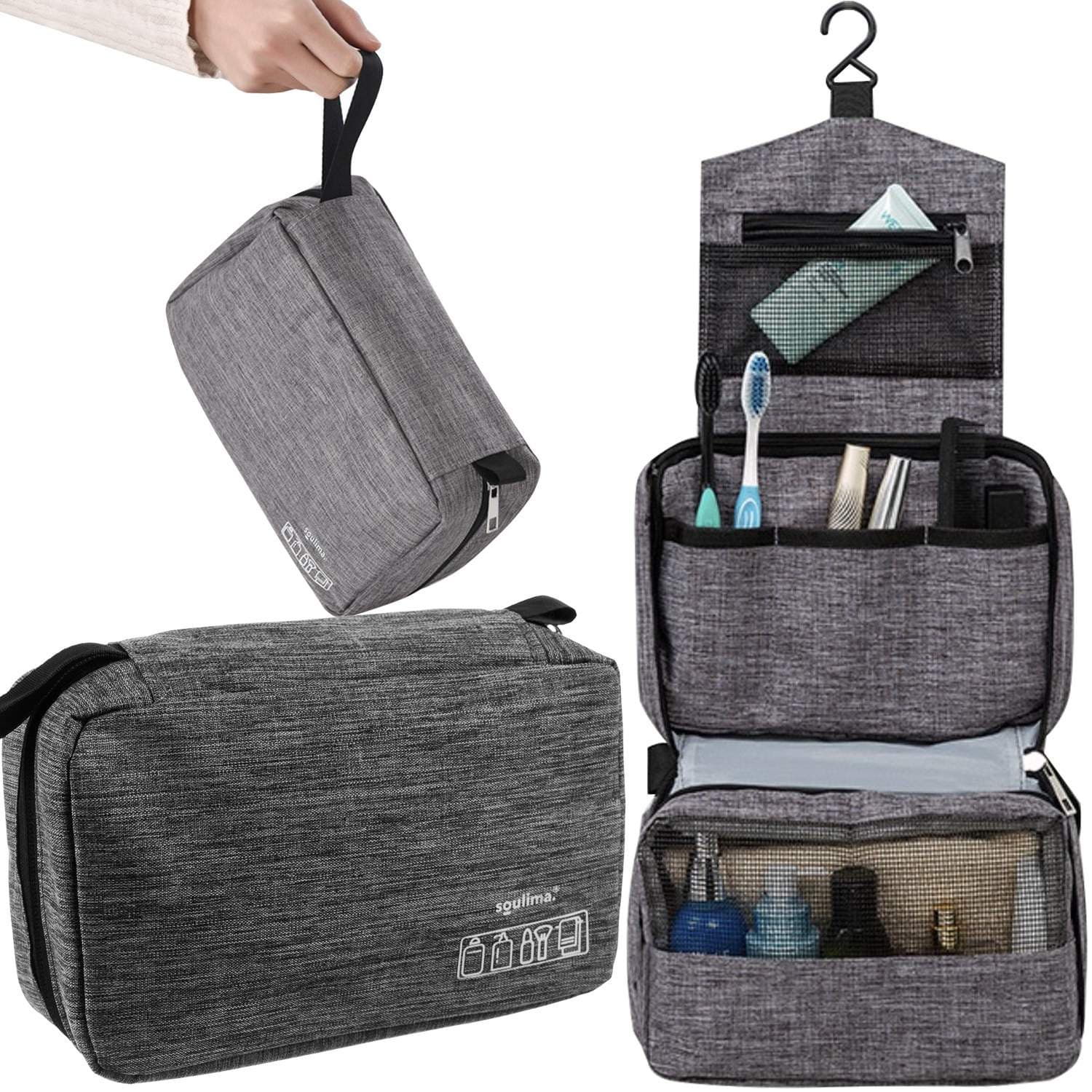 Nécessaire à suspendre pour homme - par crochet - gris