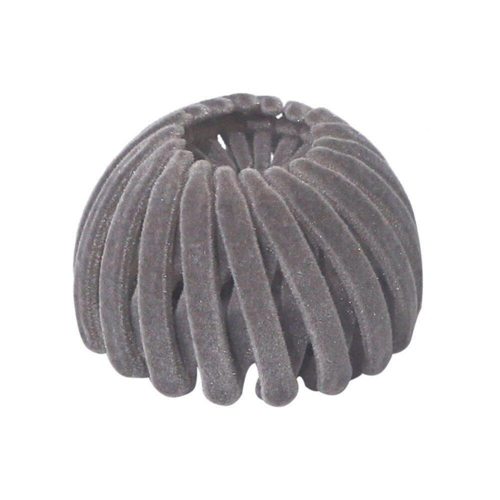 Cordon spiralé doux pour cheveux - gris - plastique