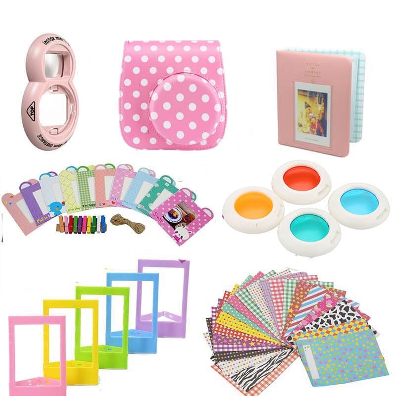Set di accessori per Fujifilm Instax Mini 8/9 - rosa punteggiato