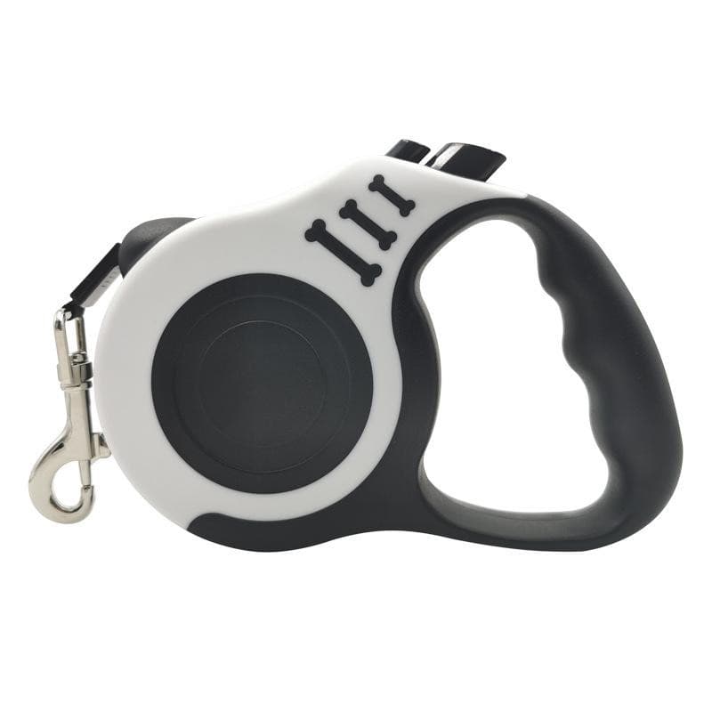 Laisse rétractable pour chien, 3 m - Blanc