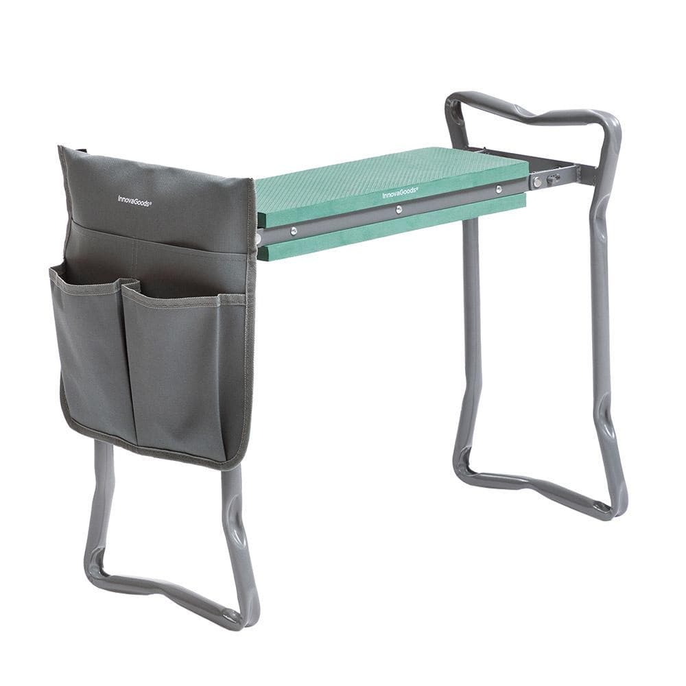 Sgabello da giardino multifunzionale con borsa degli attrezzi
