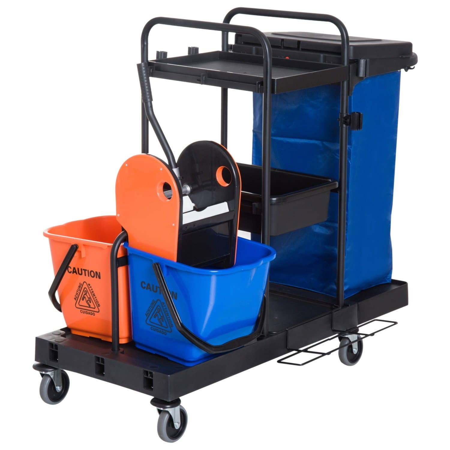 Carrello pulizia professionale con 4 ruote, 111x63,3x103cm