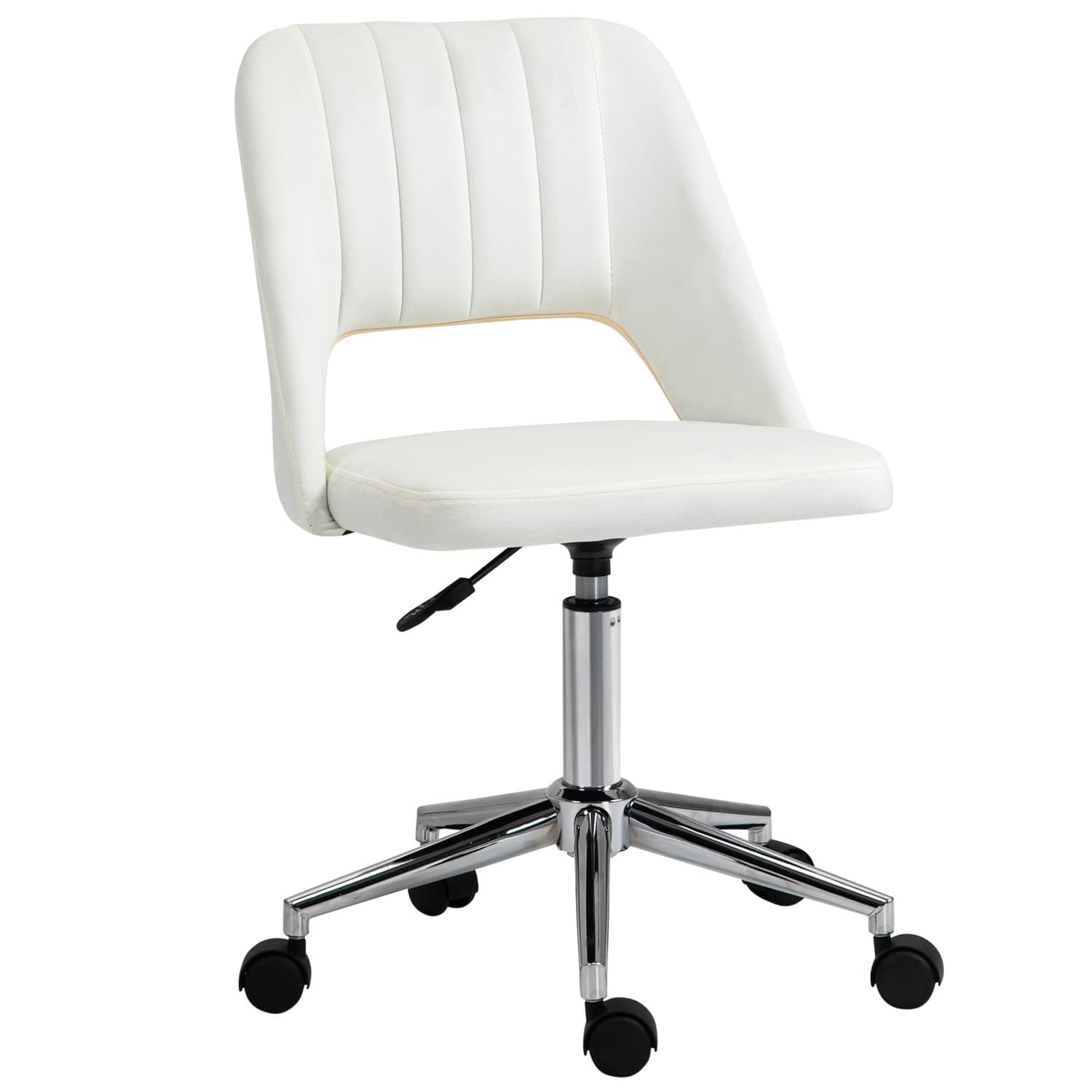 Chaise pivotante beige réglable en hauteur pour bureau et salon