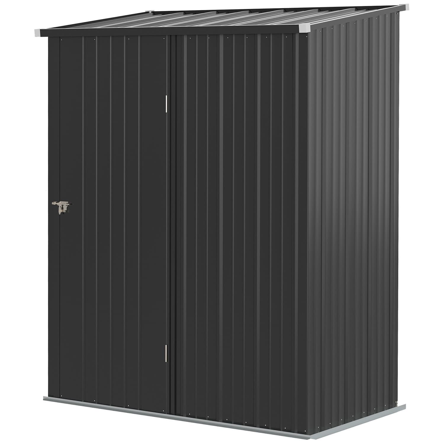 Armoire de jardin noire verrouillable 1,34 m² avec toit en acier