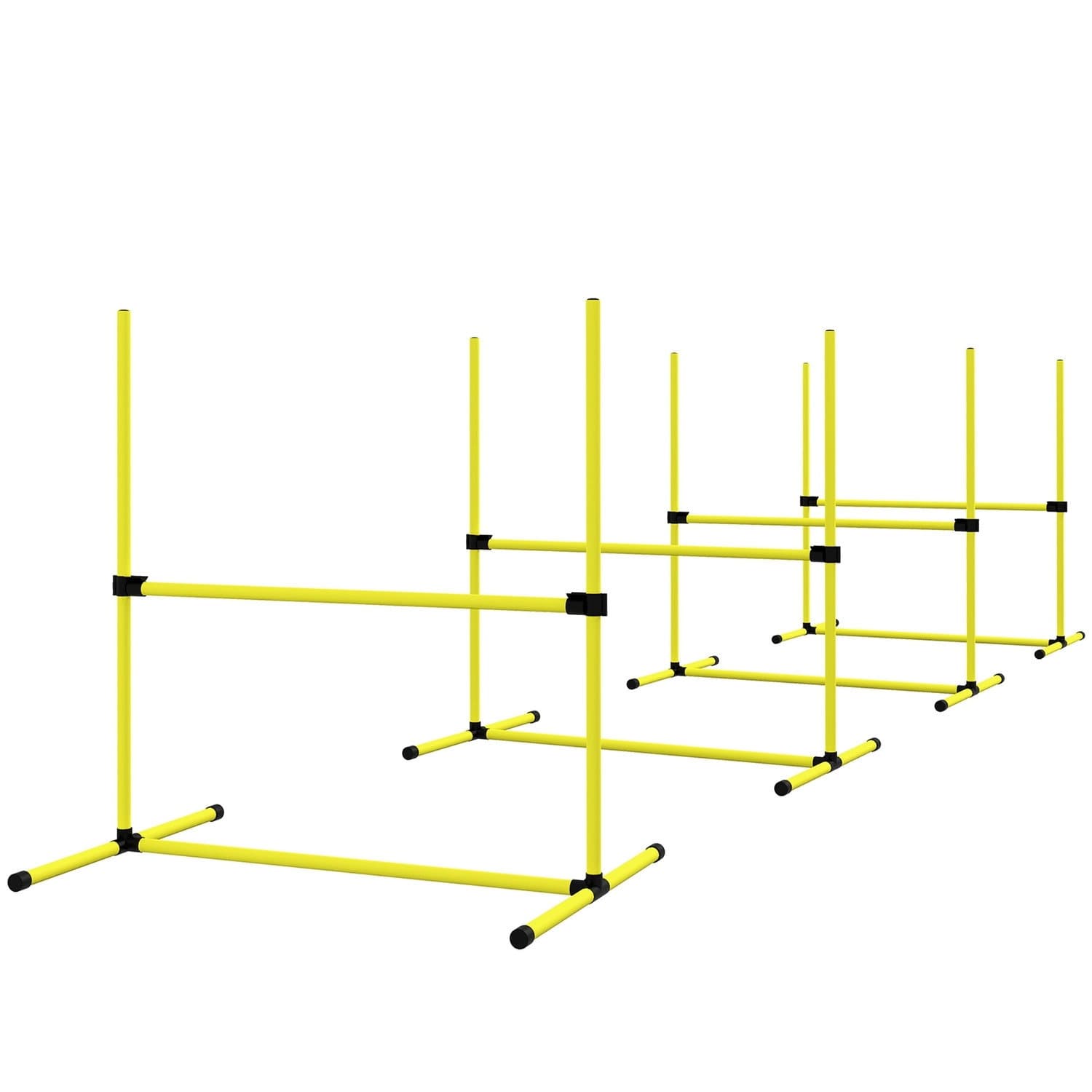 Ensemble de dressage d'agilité pour chiens avec bâtons de slalom, jaune