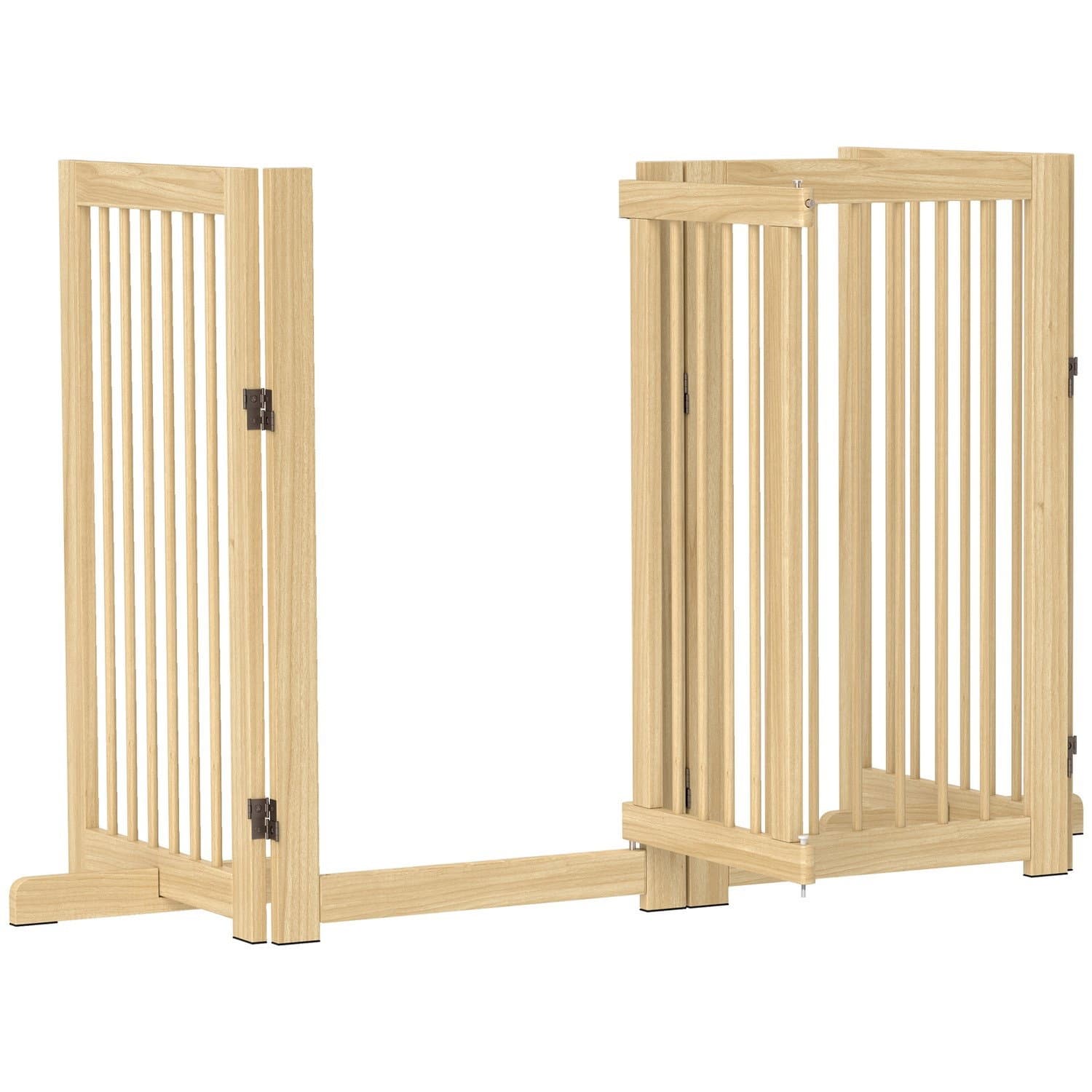Barrière pour chien pliable en bois, 4 pcs, 220x91 cm