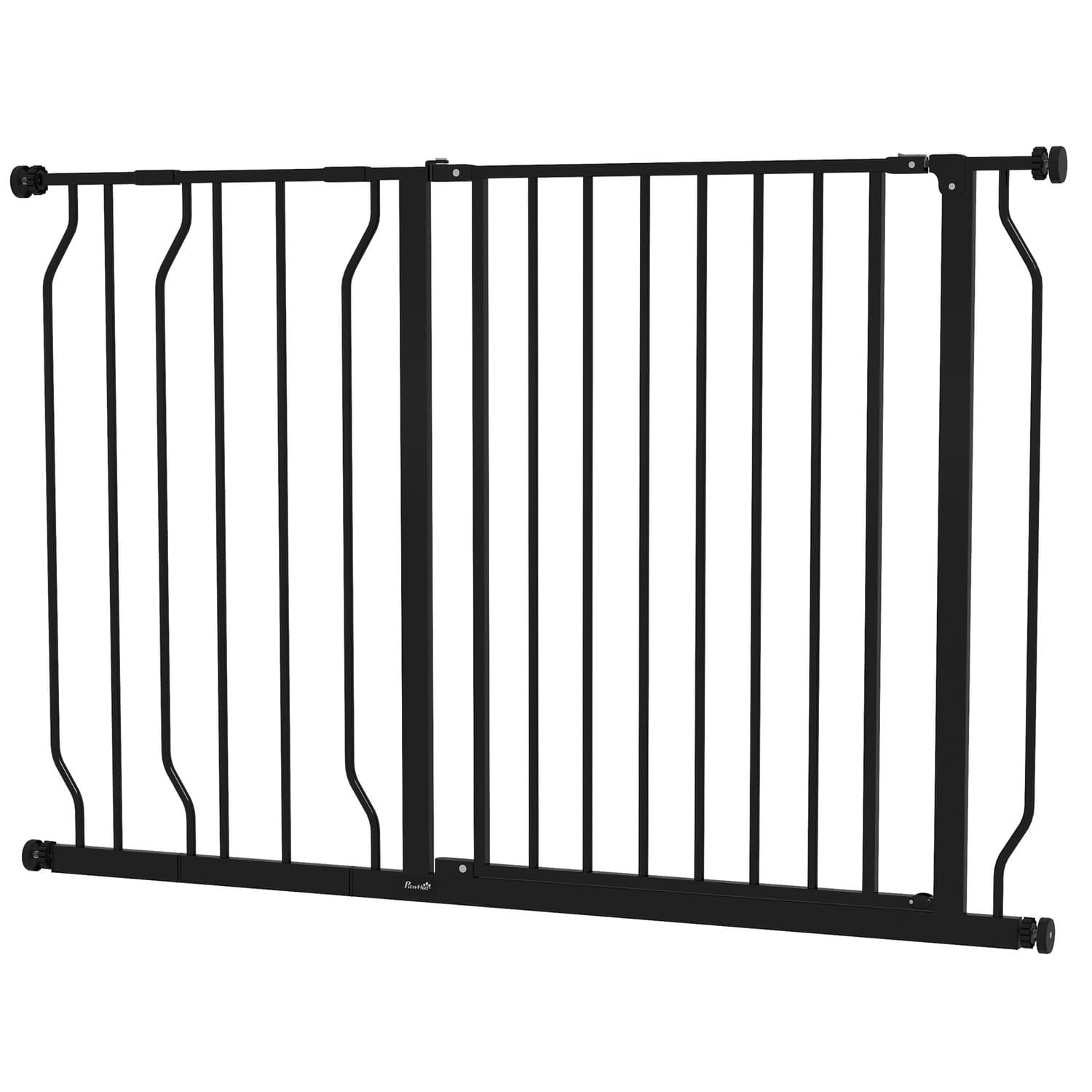 Barrière de porte noire réglable pour chiens et enfants 75-115 cm