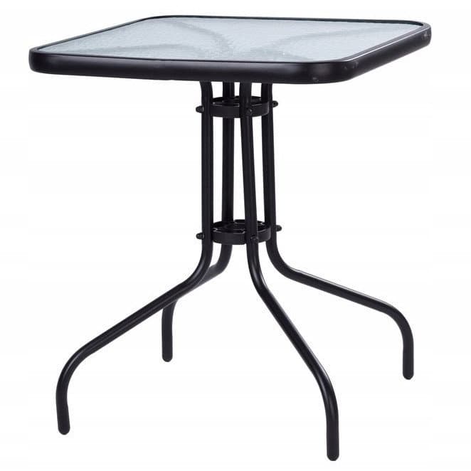 Table de jardin en verre résistant aux intempéries 60x60 cm