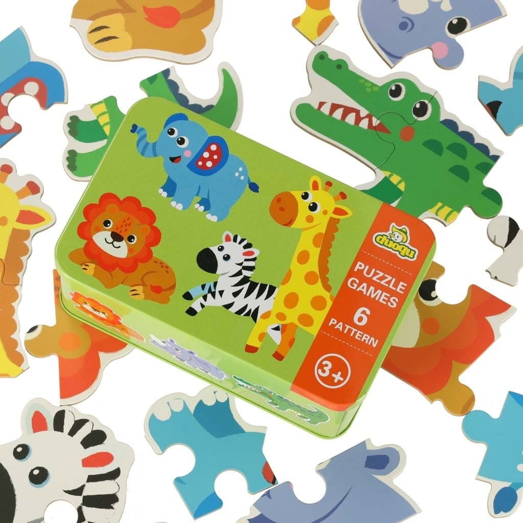 Lernpädagogisches Safari-Puzzle für Kinder, 25 bunte Teile