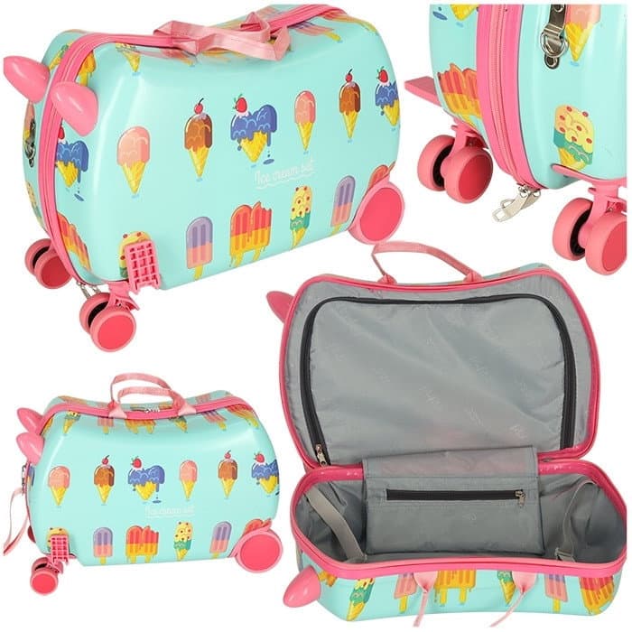 Borsa da viaggio per bambini su ruote con sedile e scomparto