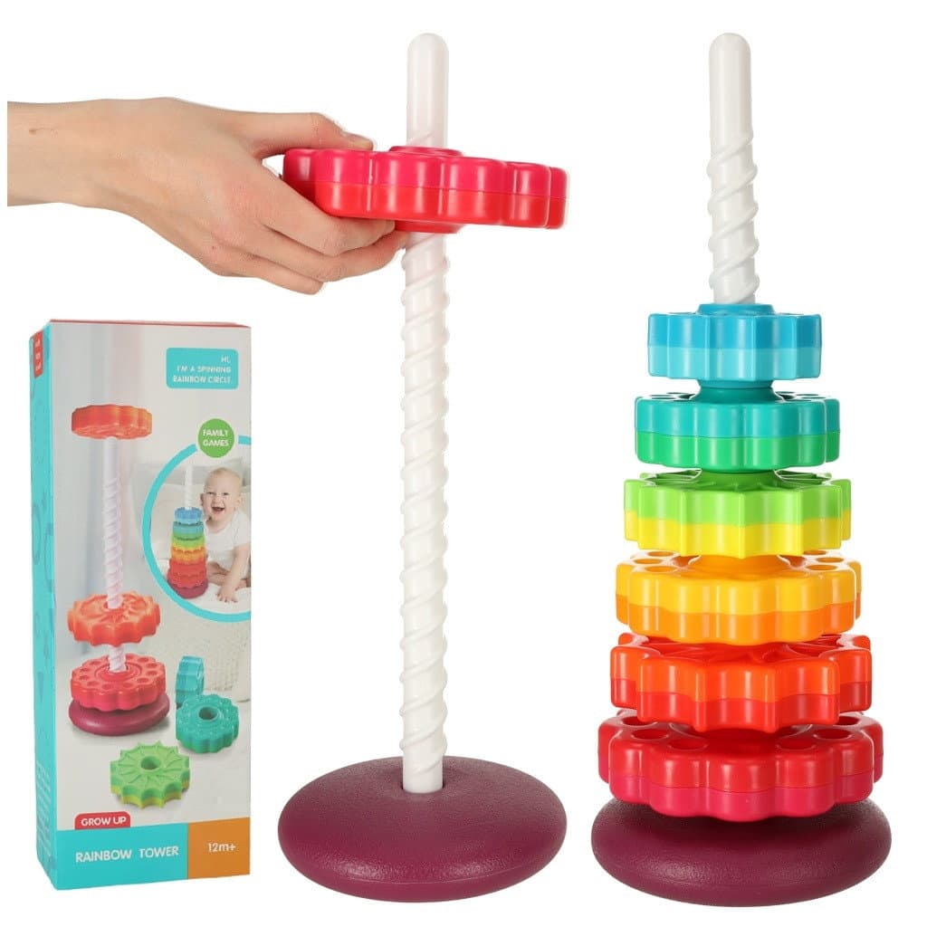 Tour arc-en-ciel en plastique pour tout-petits, 12 m et plus