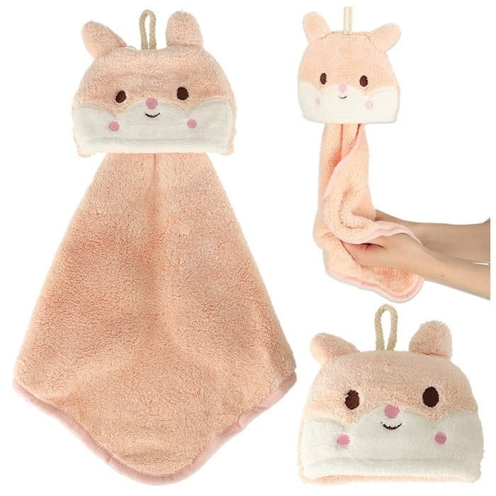Morbido asciugamano per bambini con motivo coniglio, 42x25 cm