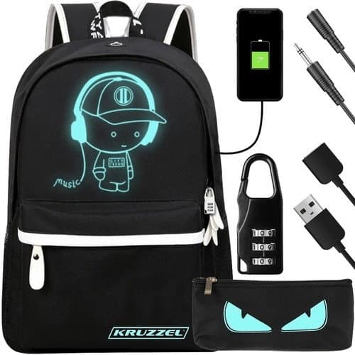 Reflektierender, wasserdichter Rucksack mit USB und Taschen