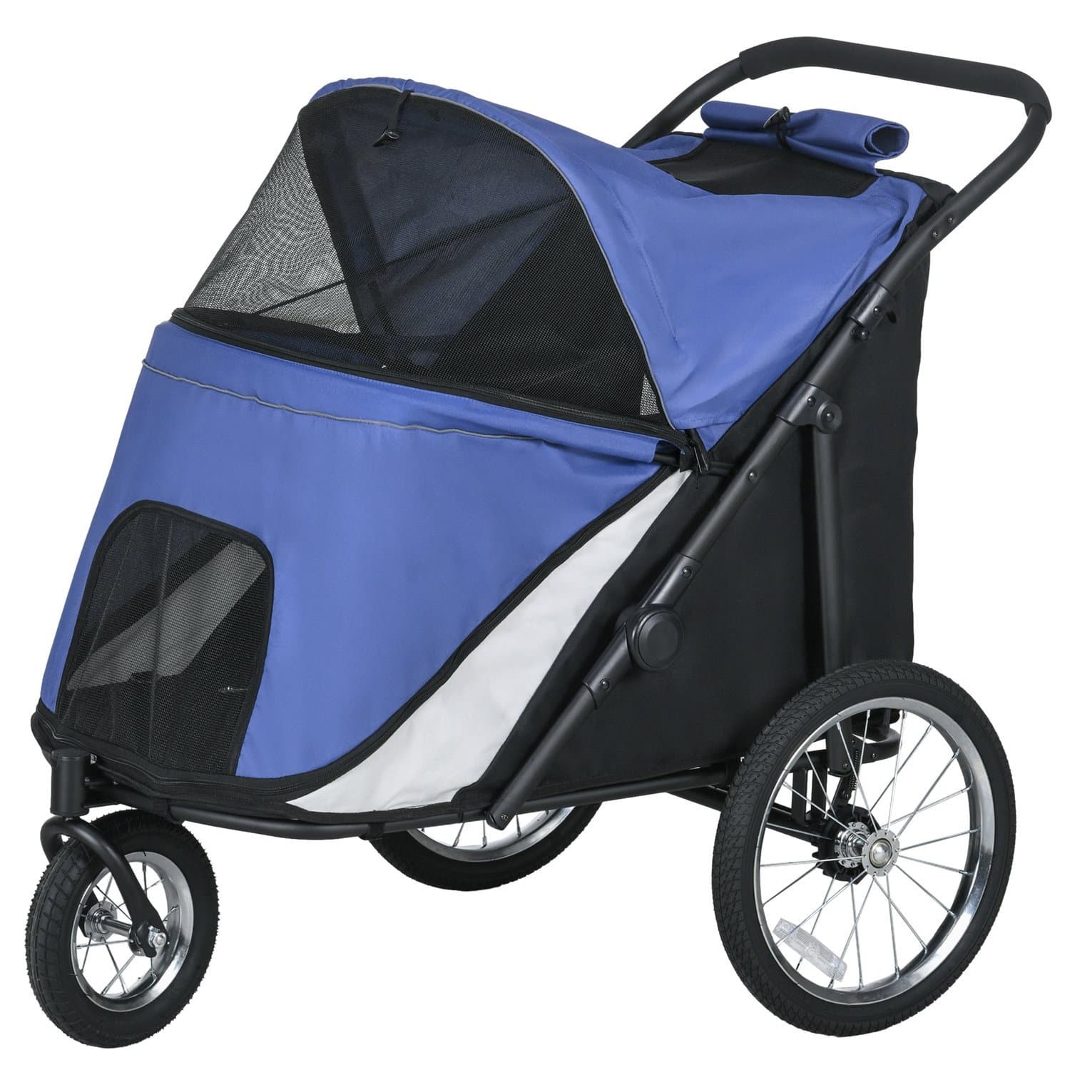 Poussette pliable pour chien avec filet et laisse de sécurité