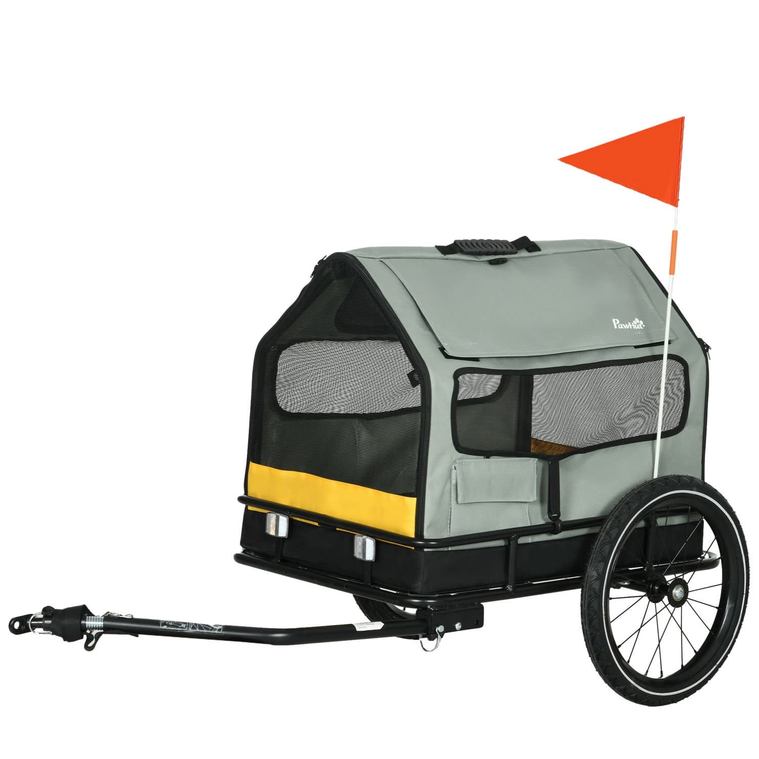 Poussette vélo pour chien 3-en-1 pour petits chiens, gris