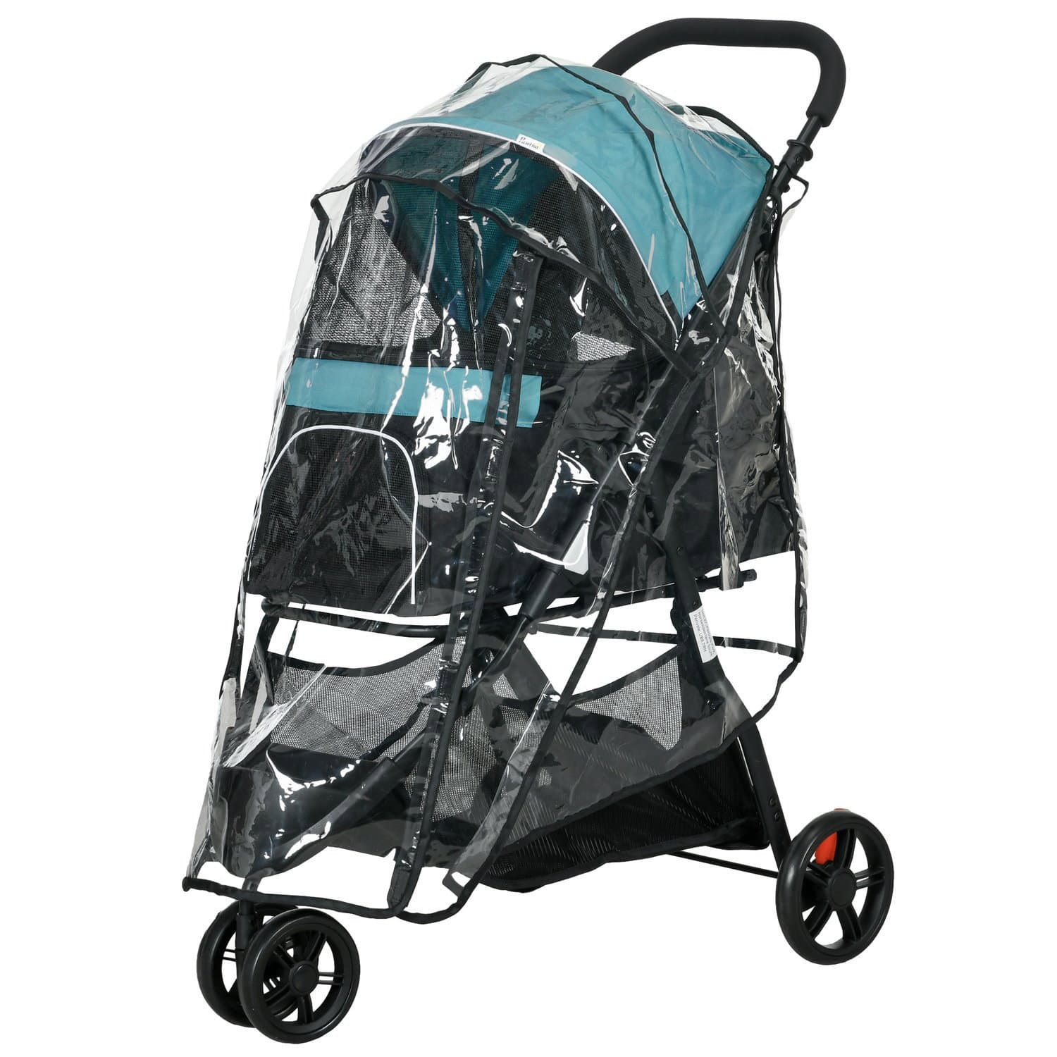 Zusammenklappbarer 2-in-1-Kinderwagen für Hunde und Katzen mit Regenschutz
