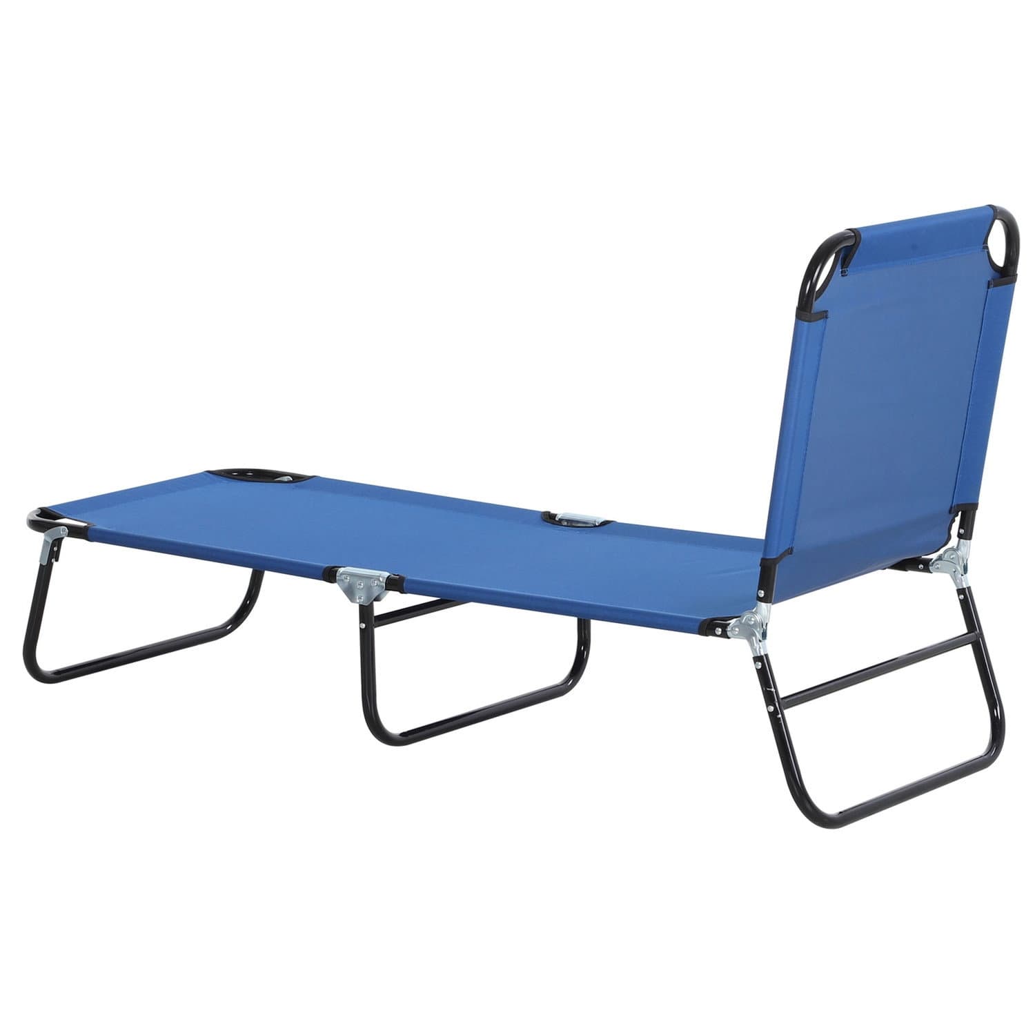 Lettino prendisole regolabile blu per giardino e balcone