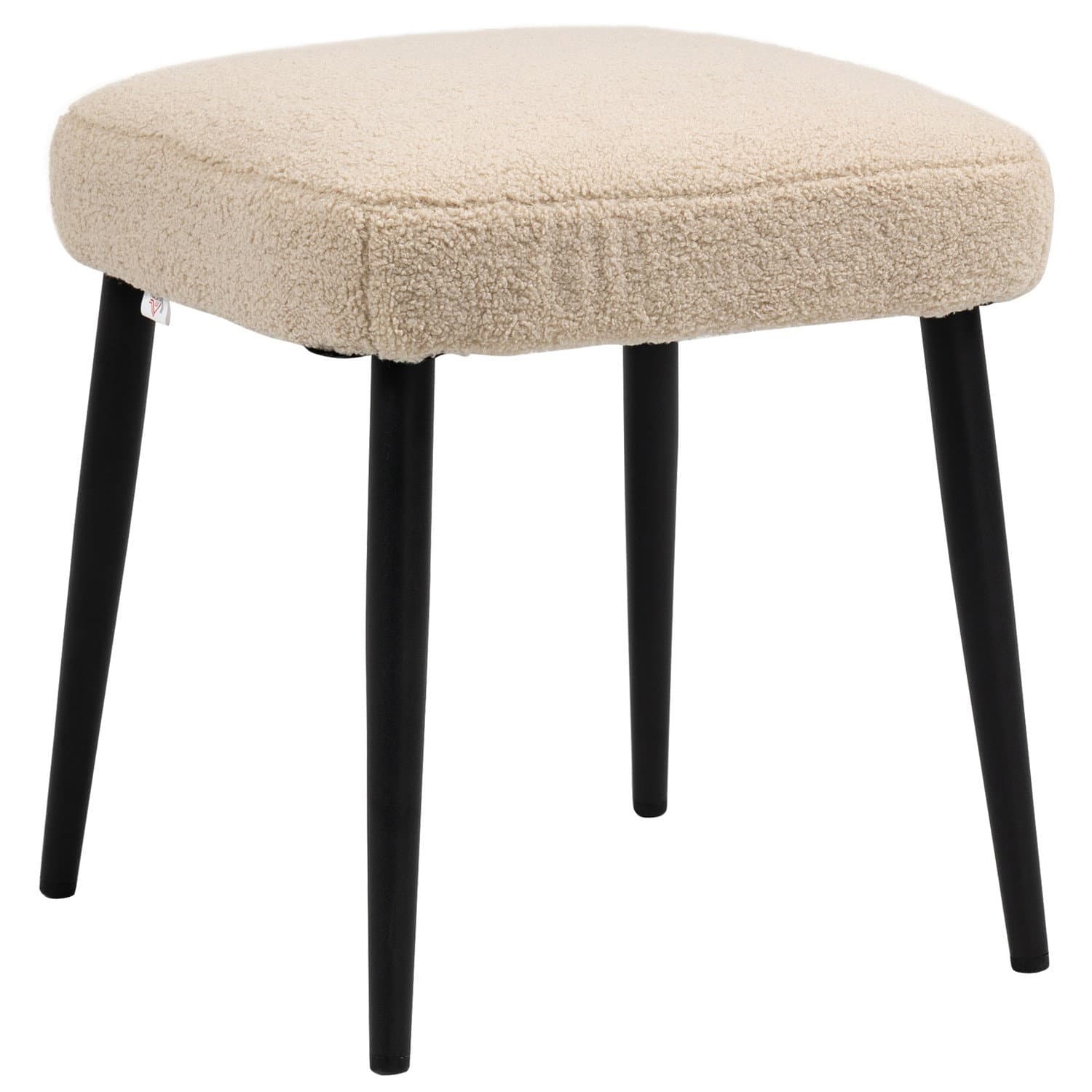 Repose-pieds beige aspect cachemire avec pieds en acier