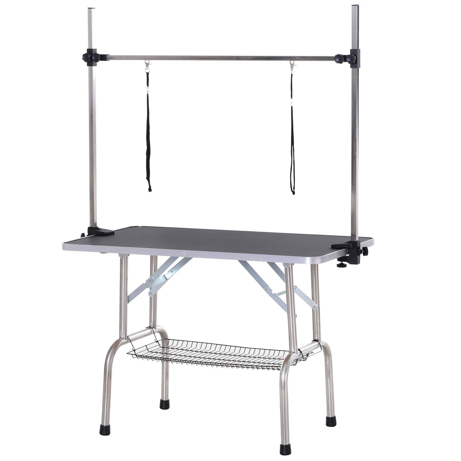 Table de toilettage réglable pour chiens, noire