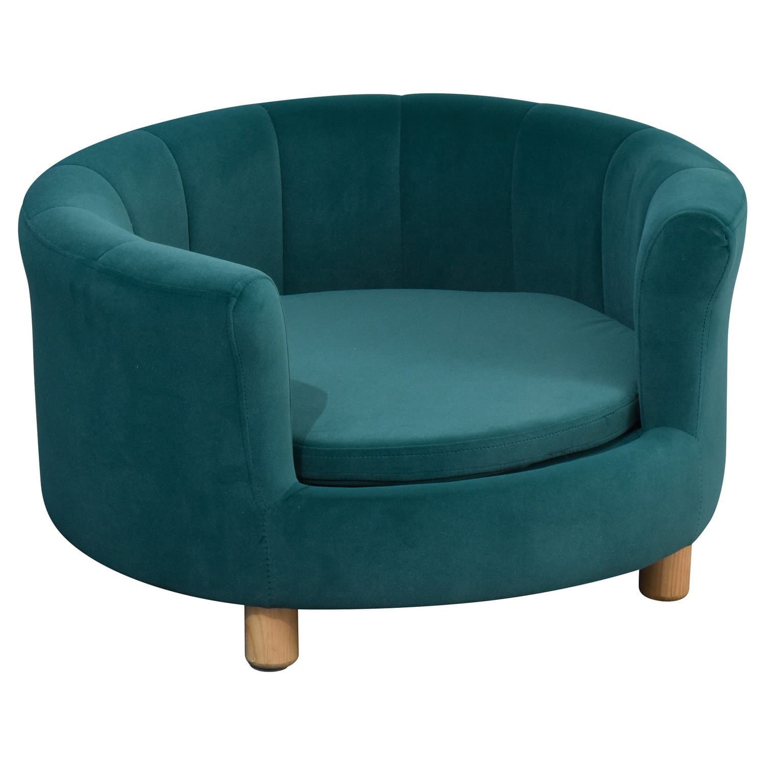 Elegantes Hundesofa mit weichem Bezug und Holzbeinen