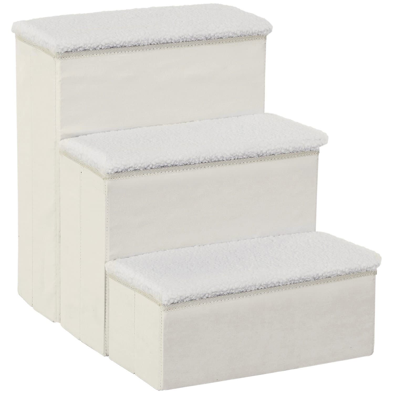 Échelle pour animaux pliable avec rangement, MDF blanc