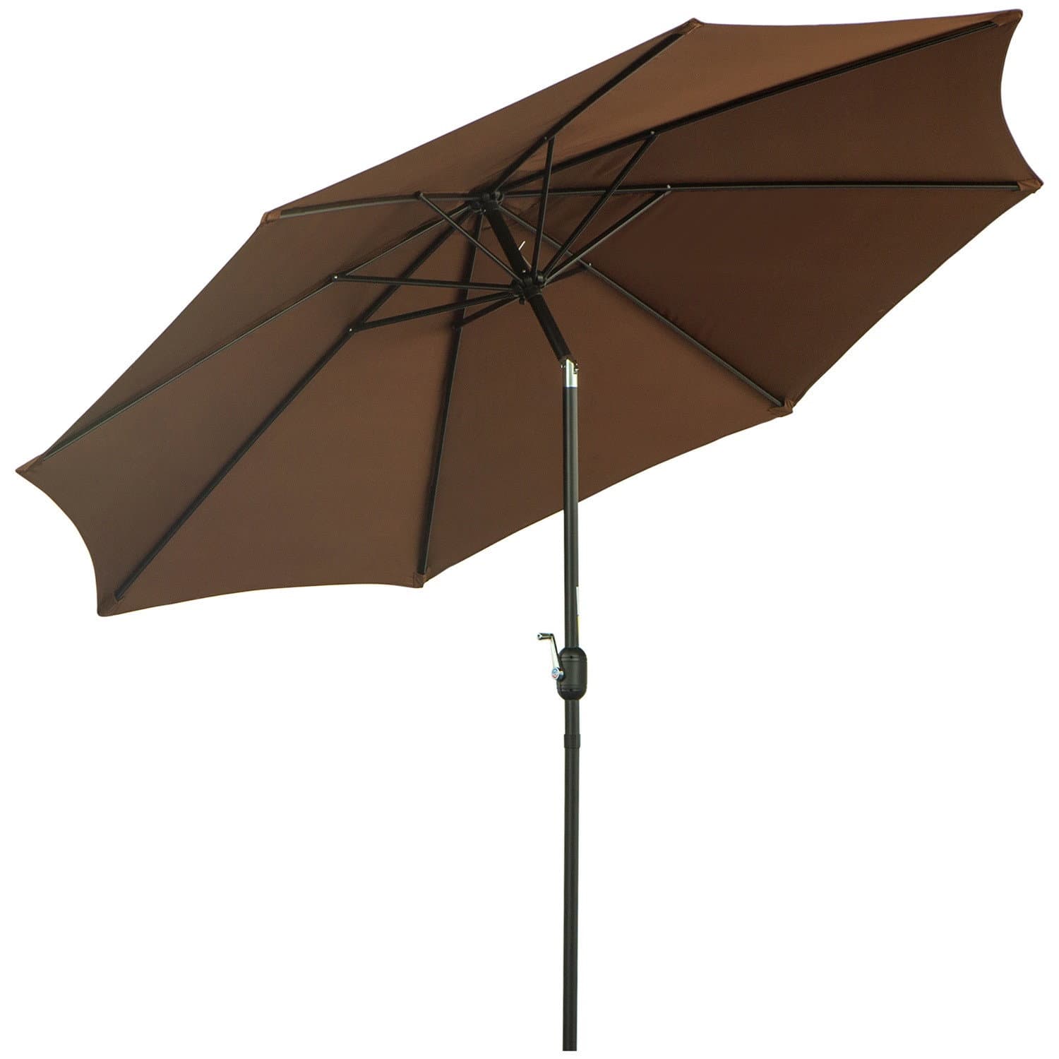 Ombrellone pieghevole marrone Ø2,95 m con manovella