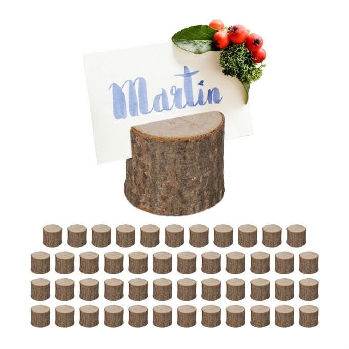 Supports pour cartes de localisation, lot de 48 en bois