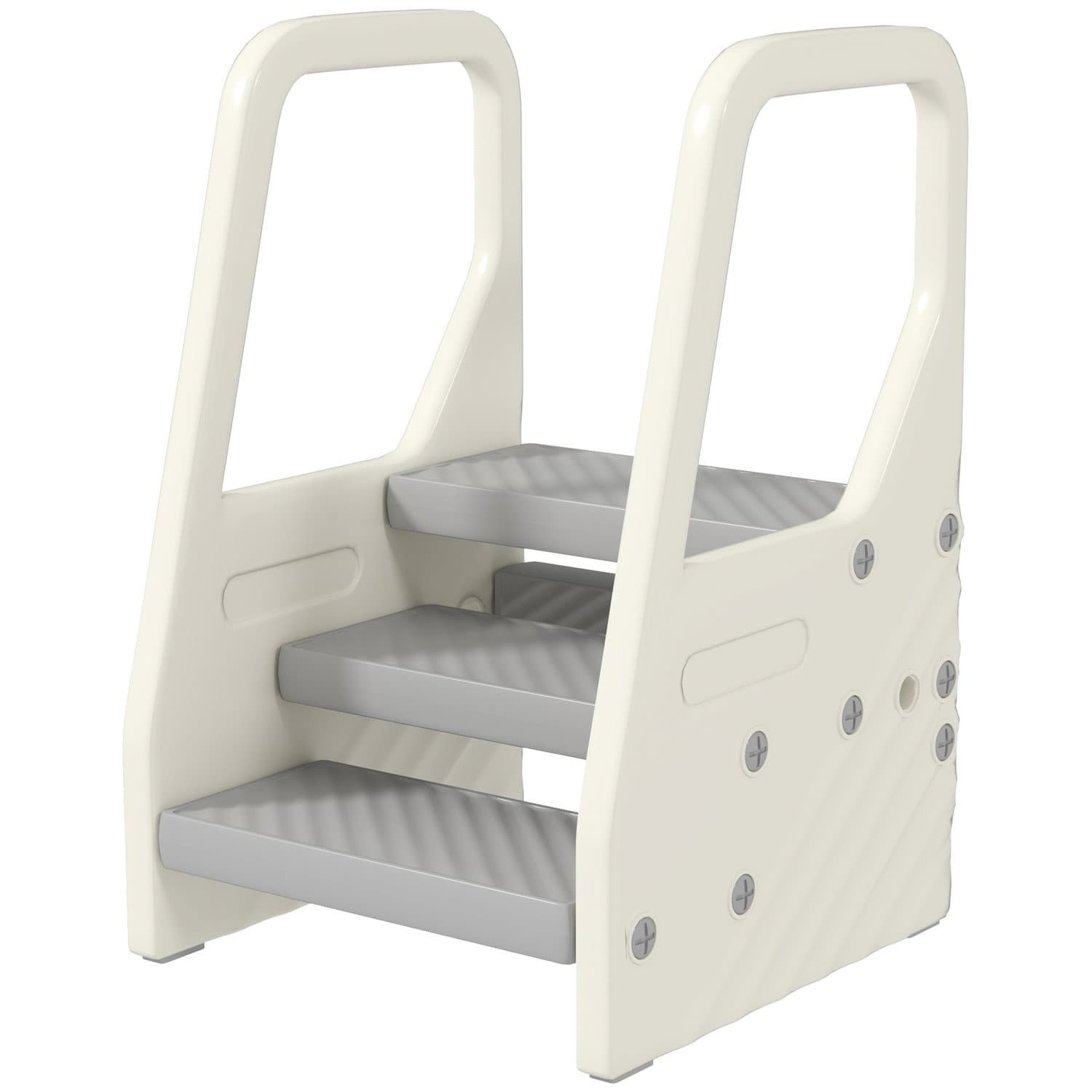 Sgabello con 3 gradini, sgabello da bagno per bambini regolabile in altezza, sgabello da toilette con antiscivolo, sgabello da b