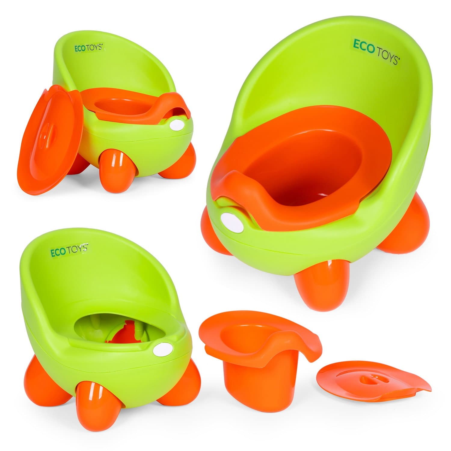Abattant WC pot pour enfant, insert amovible, pieds antidérapants, vert, ECOTOYS