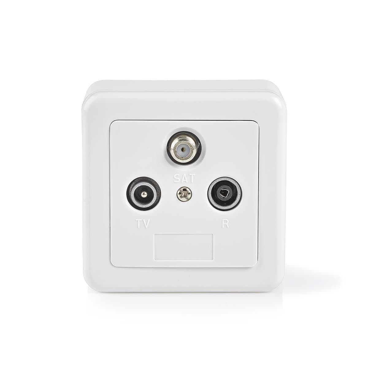 Scatola terminale dell'antenna | 1x connettore F femmina / 1x connettore IEC maschio / 1x connettore IEC femmina | 75 Ohm | Perc