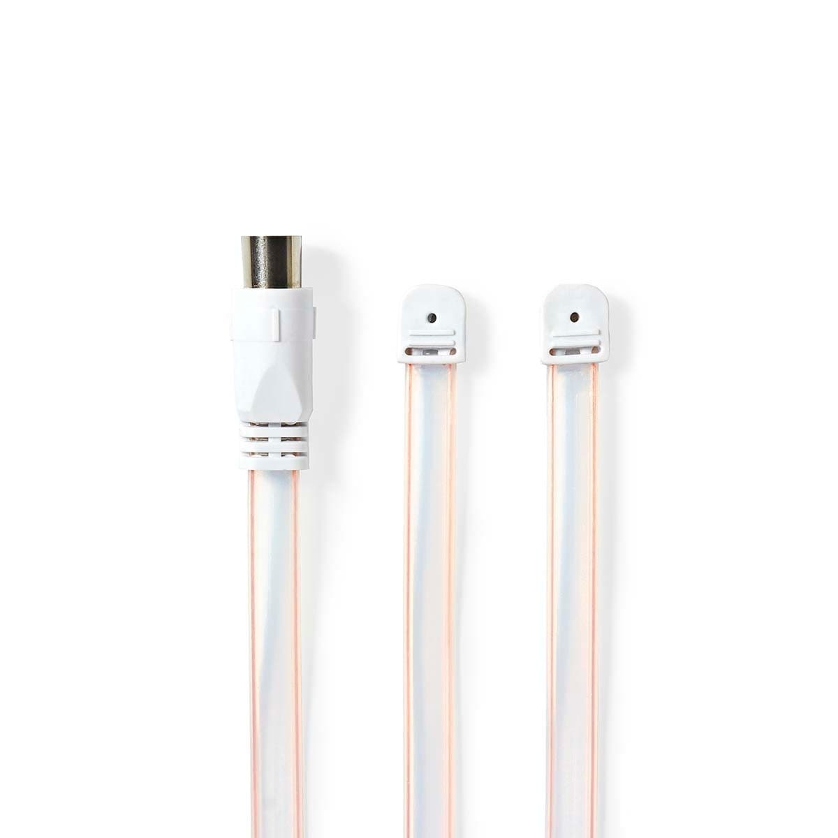 Câble coaxial | IEC (Coax) mâle | IEC (Coax) mâle | nickelé | 50 Ohm | non protégé | 1.90 m | plat | PVC | blanc | enveloppe