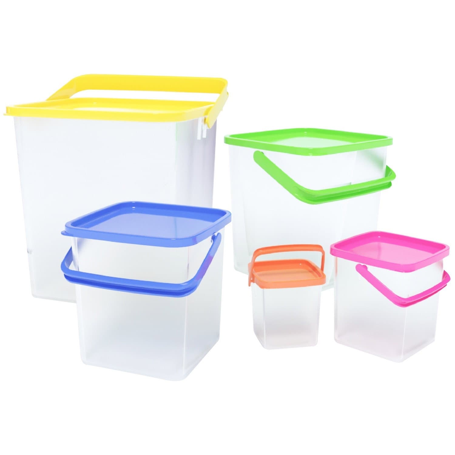 Herzberg 5-in-1-Eckbehälter für kubische Lebensmittel SET mit Griff