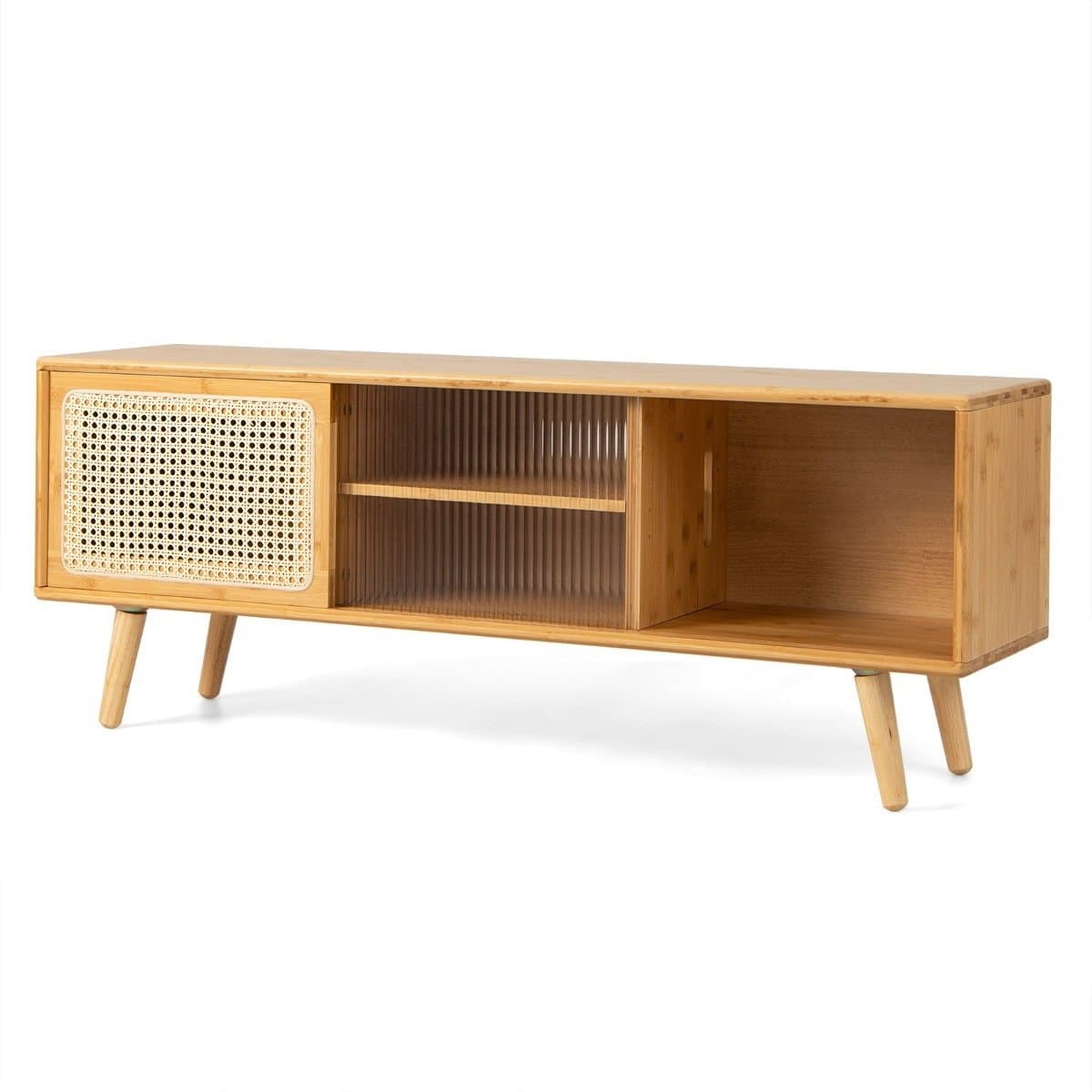 Mobile TV Mobile TV moderno per televisori fino a 55 pollici 120,5 x 31 x 45,5 cm naturale