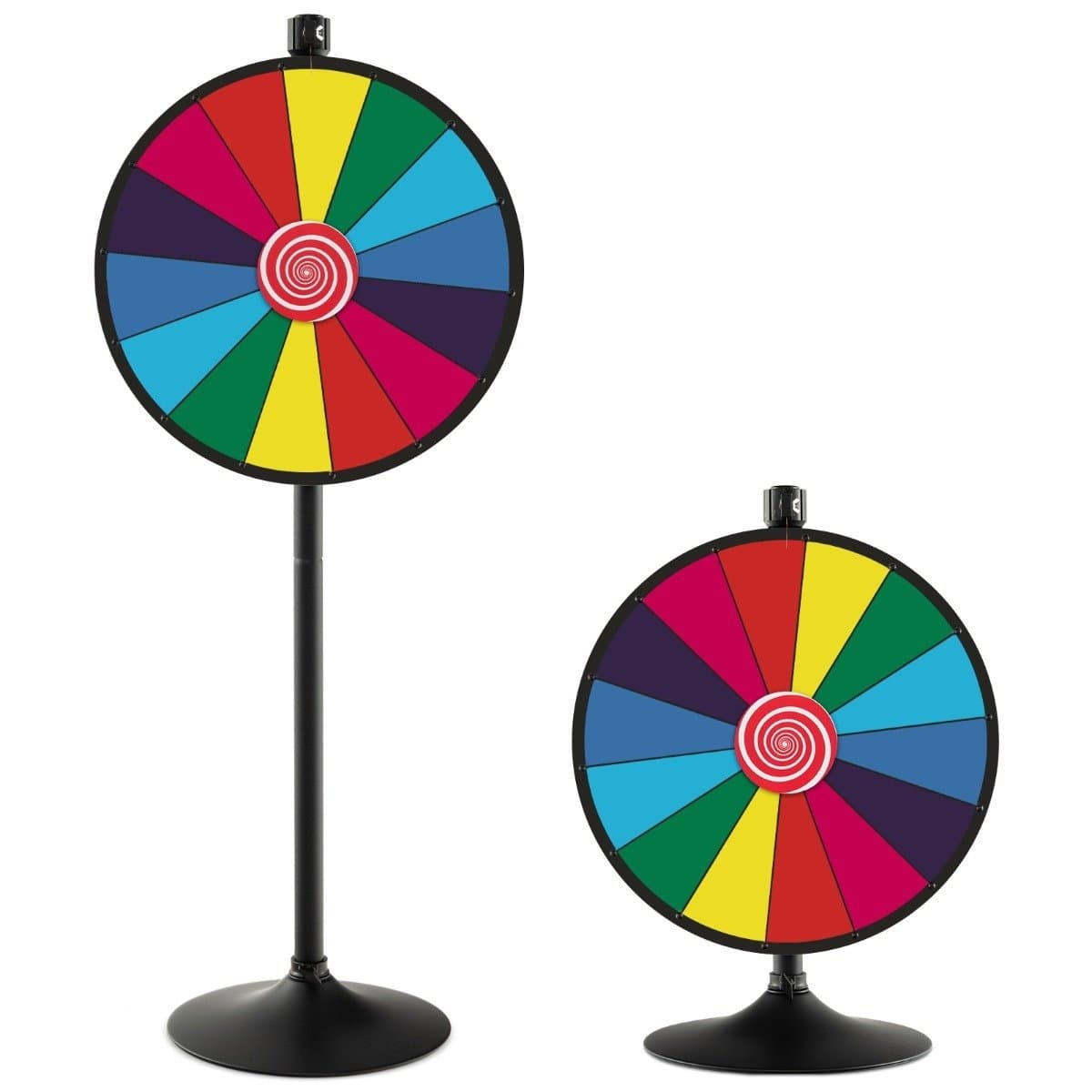 Ø60 cm Glücksrad mit Ständer Preisrad Höhenverstellbares Gewinnspielrad Bunt