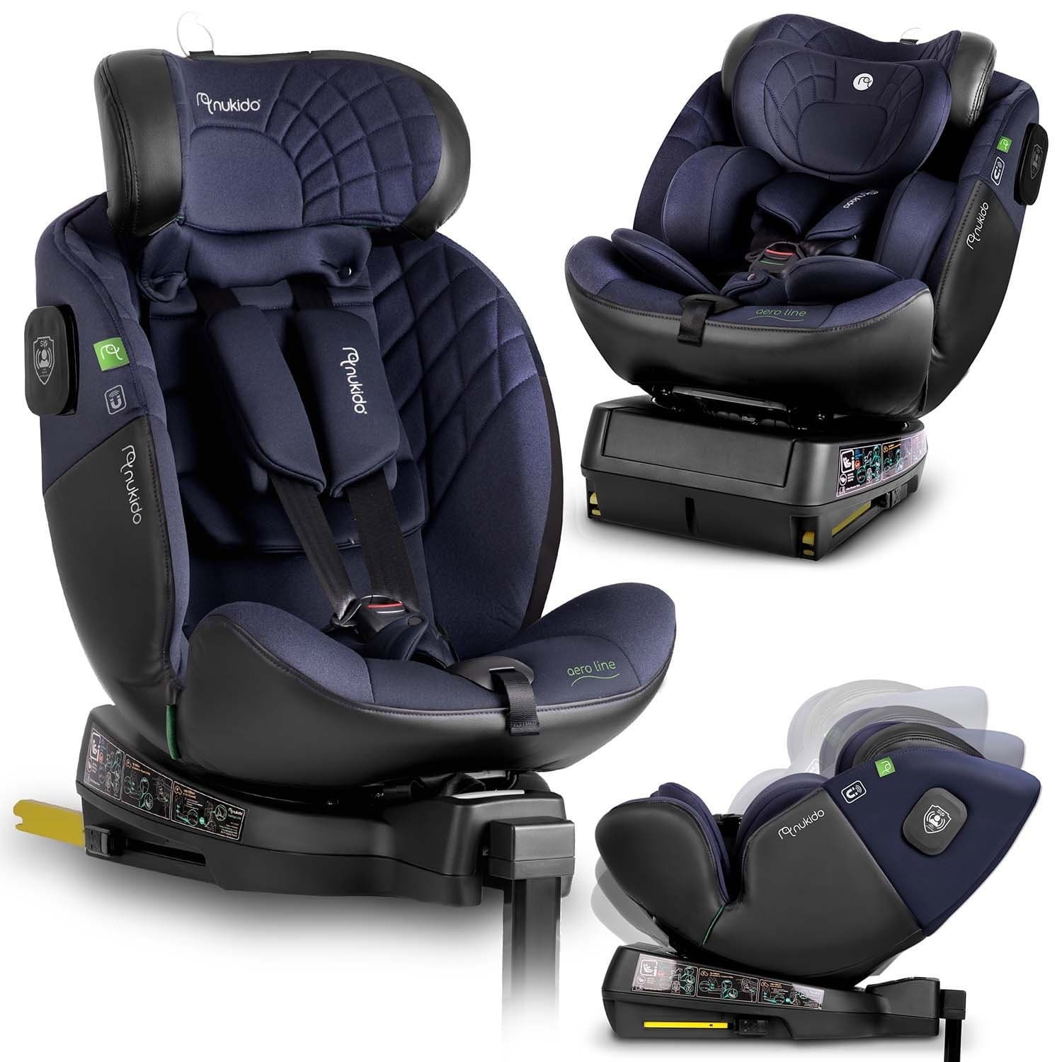Seggiolino auto Nukido Aero Line Nero/Blu navy 0-36 kg ISOFIX