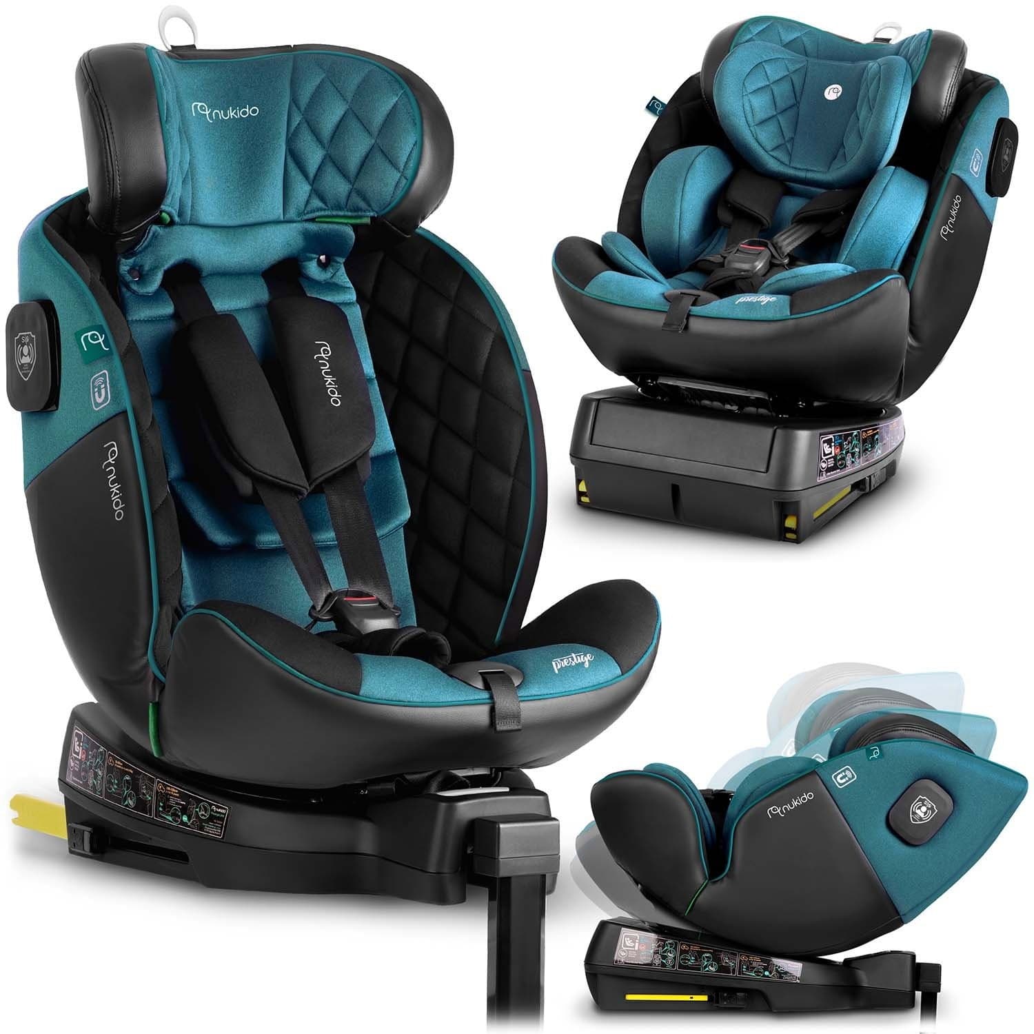 Nukido Prestige Line Autositz, Schwarz/Blau, 0-36 kg, ISOFIX