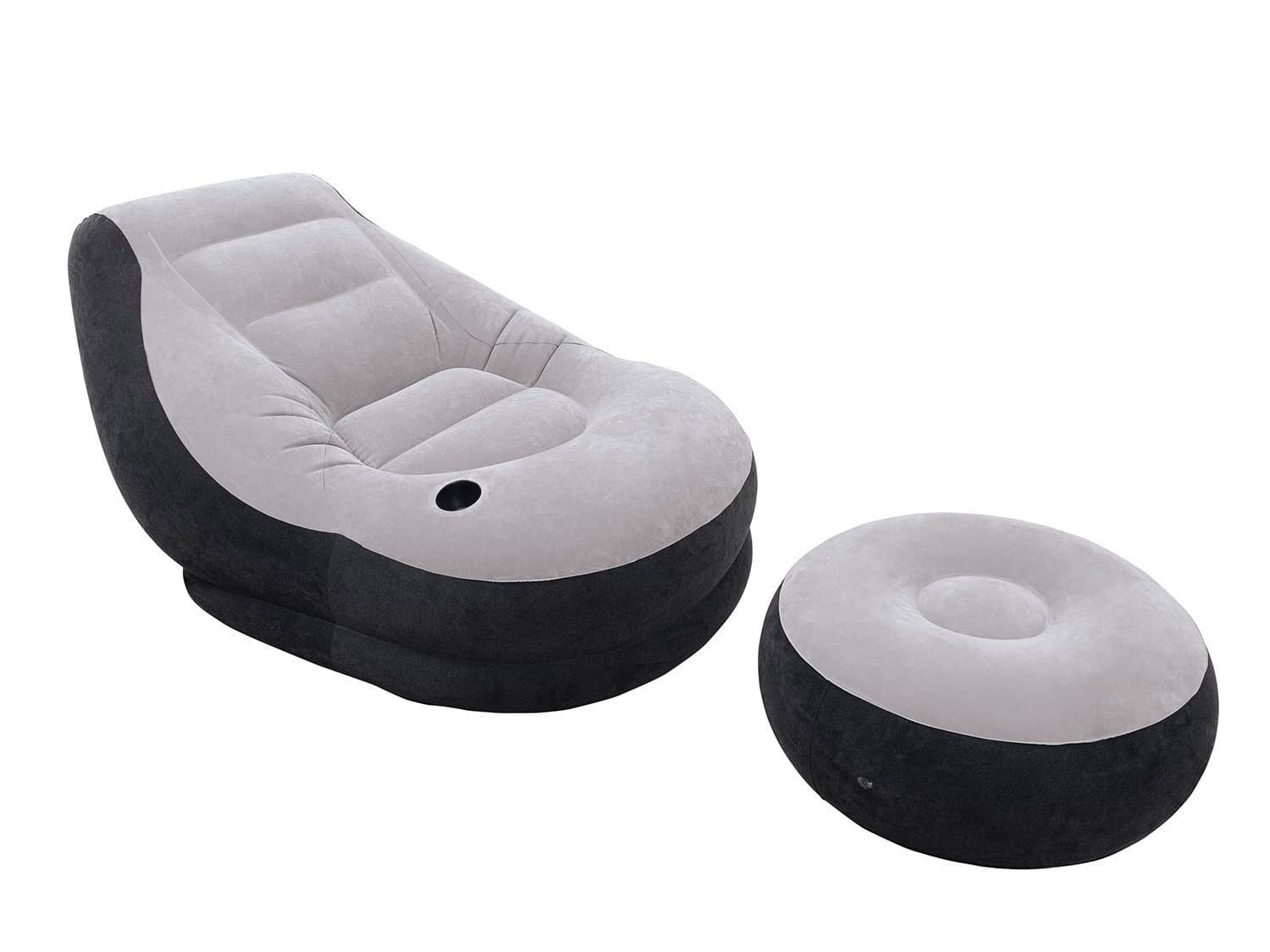 Fauteuil en velours avec repose-pieds 130 x 99 x 76 cm INTEX 68564