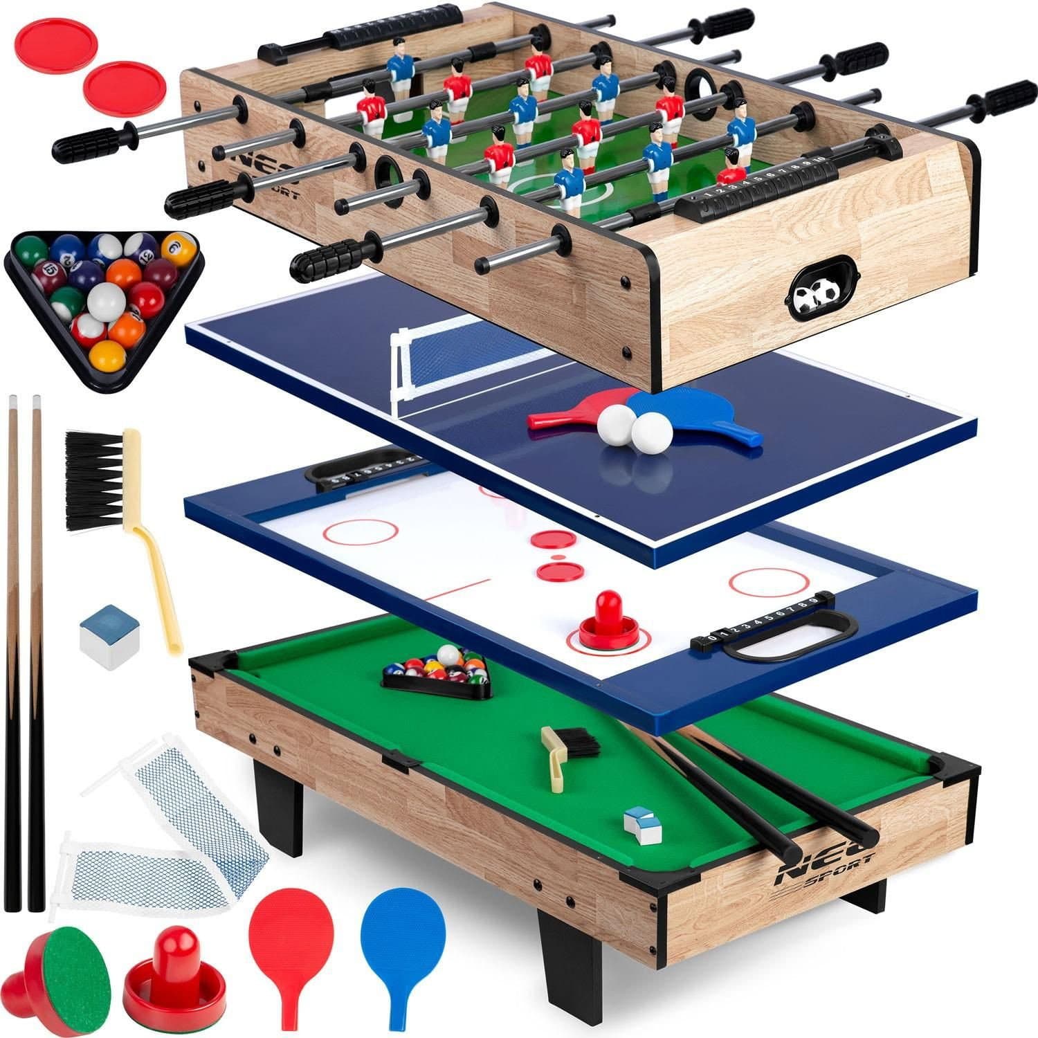 Tavolo da gioco multifunzionale 4 in 1 80x43x30 cm NS-800 Legno