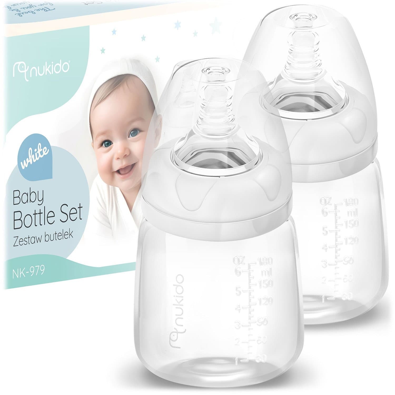 Ensemble de bouteilles de lait en PP, 2 pièces Nukido