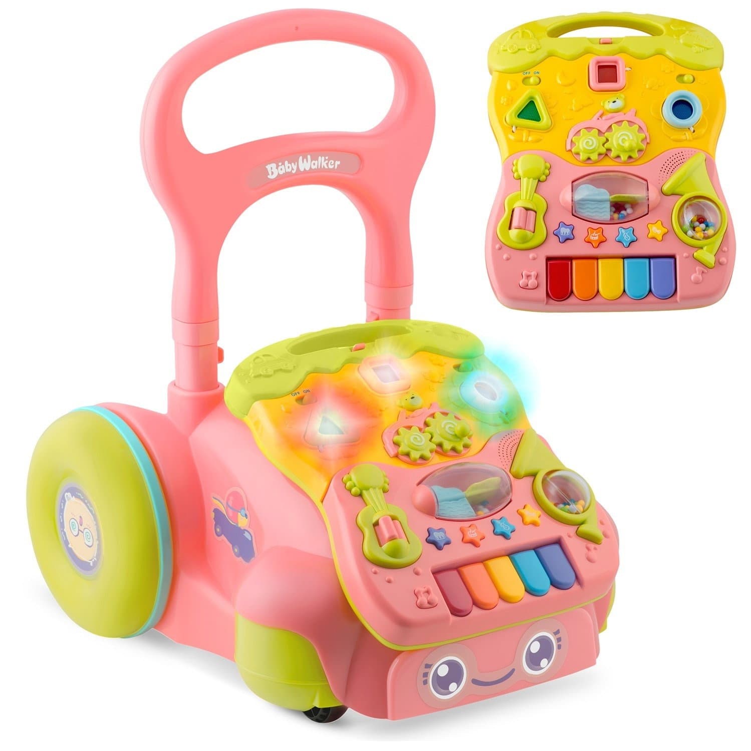 Trotteur éducatif avec musique 2-en-1 RK-744 Ricokids rose