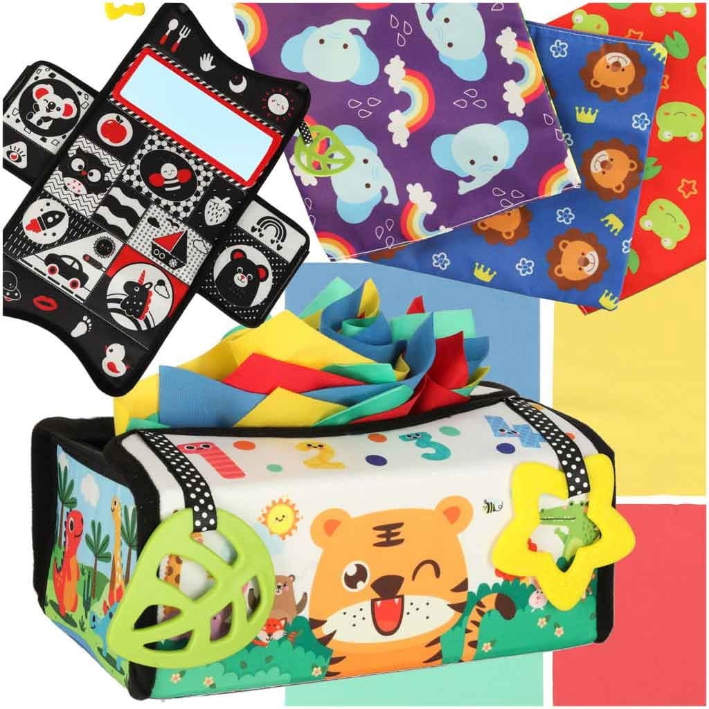 Tapis de tri Montessori pour boîte à mouchoirs 2 en 1