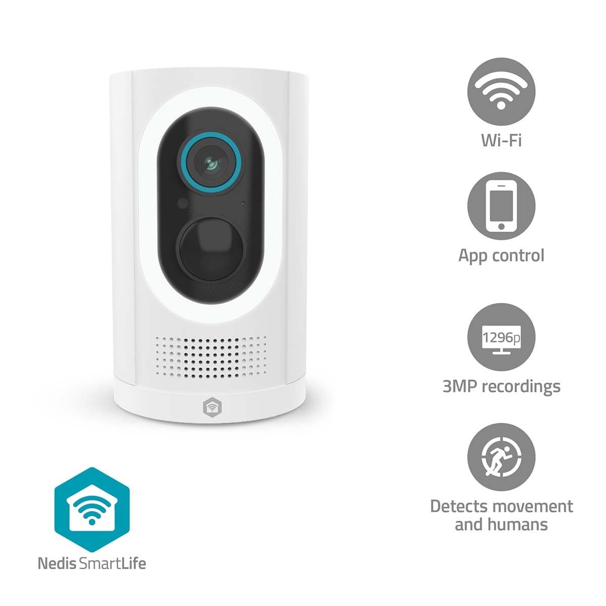 Telecamera Wi-Fi per esterni – 3 MP HD, visione notturna, IP65, batteria da 6 mesi