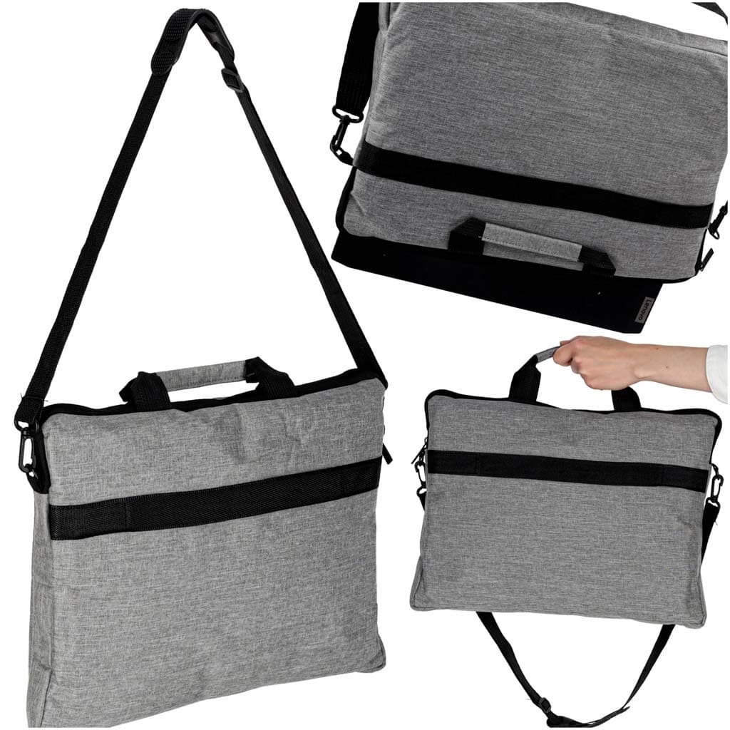 Sacoche pour ordinateur portable 15,6 pouces avec bandoulière – Étui gris résistant