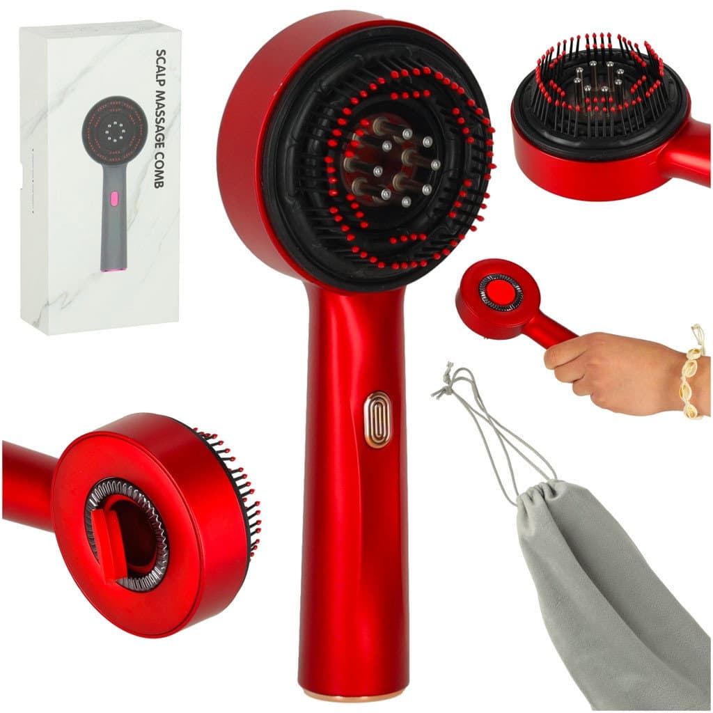 Brosse de soin capillaire à lumière rouge – Applicateur de massage et d'huile