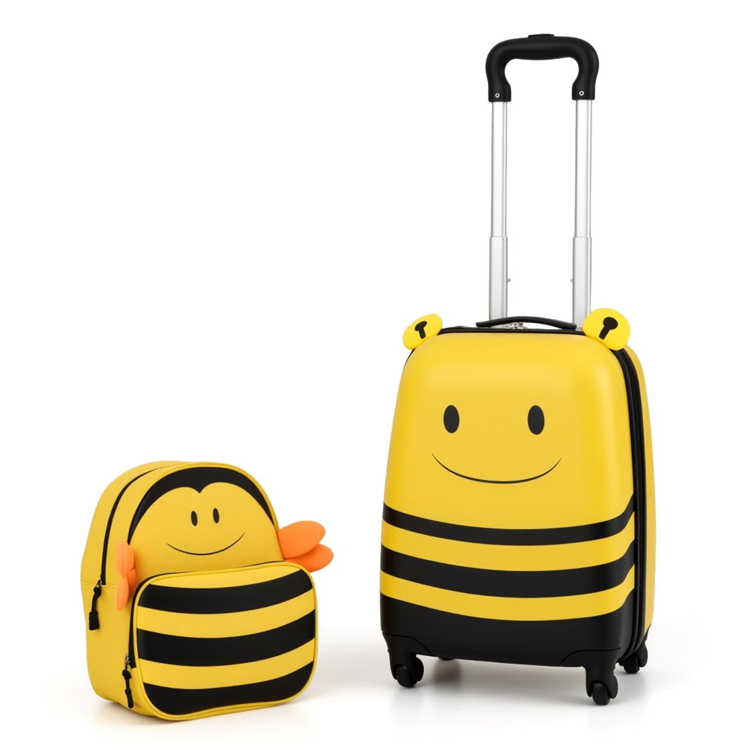 Set di valigie per bambini: trolley e zaino con cinghia di sicurezza