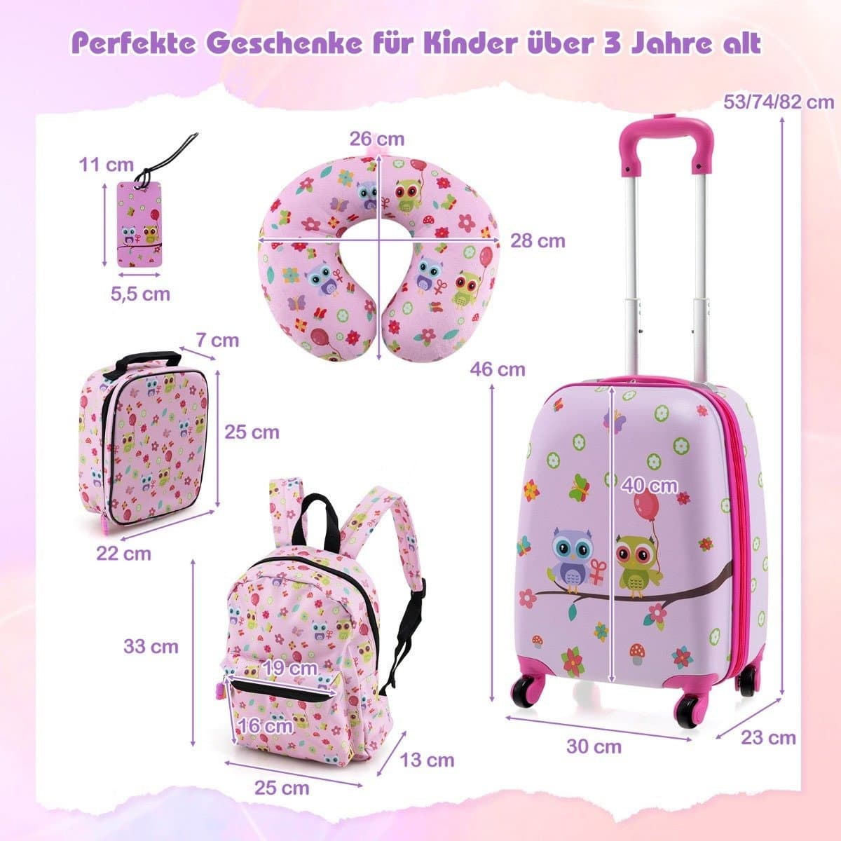 5-teiliges Gepäckset für Kinder – 16-Zoll-Koffer, Rucksack und mehr