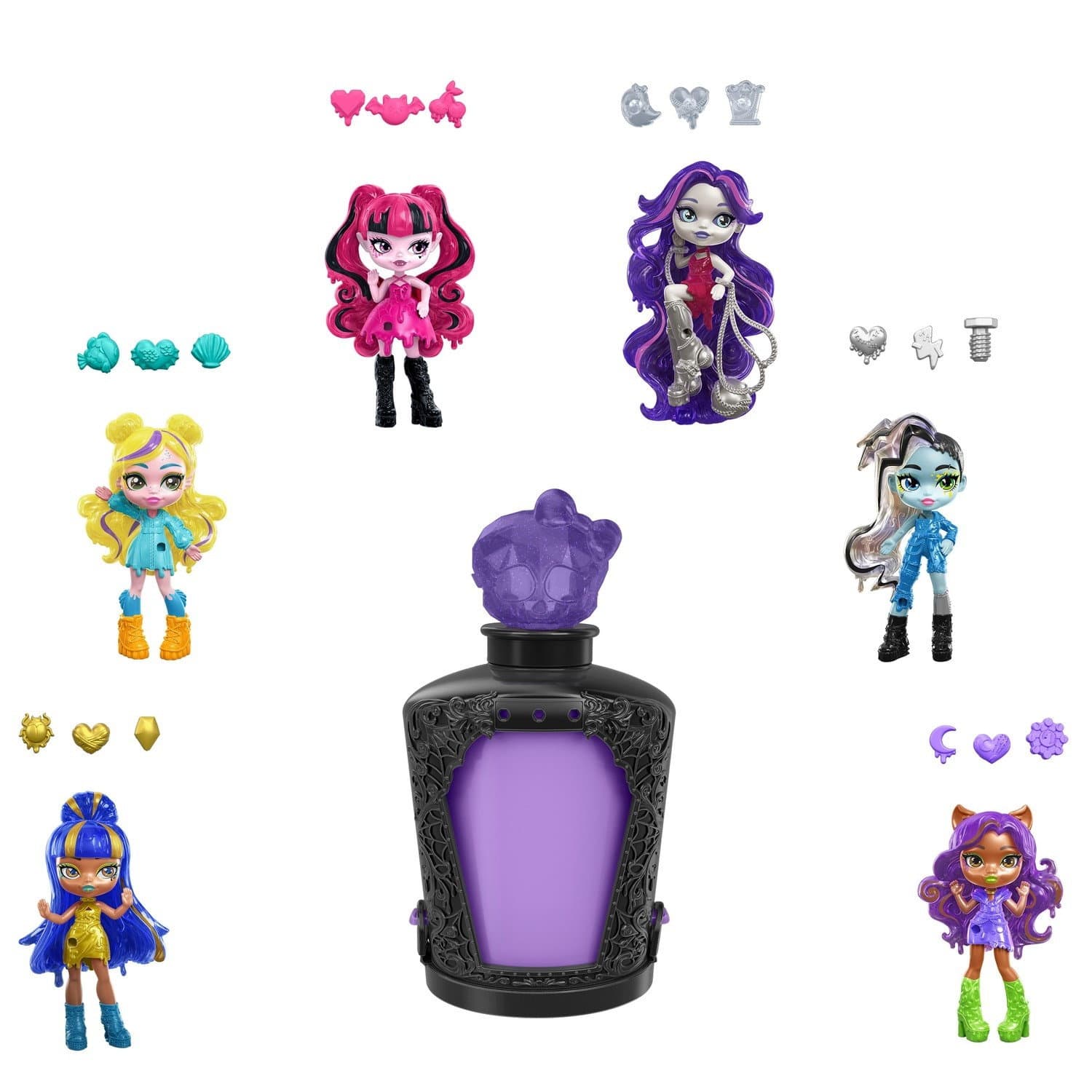 Flacon de potion Monster High avec mini-poupée et breloques