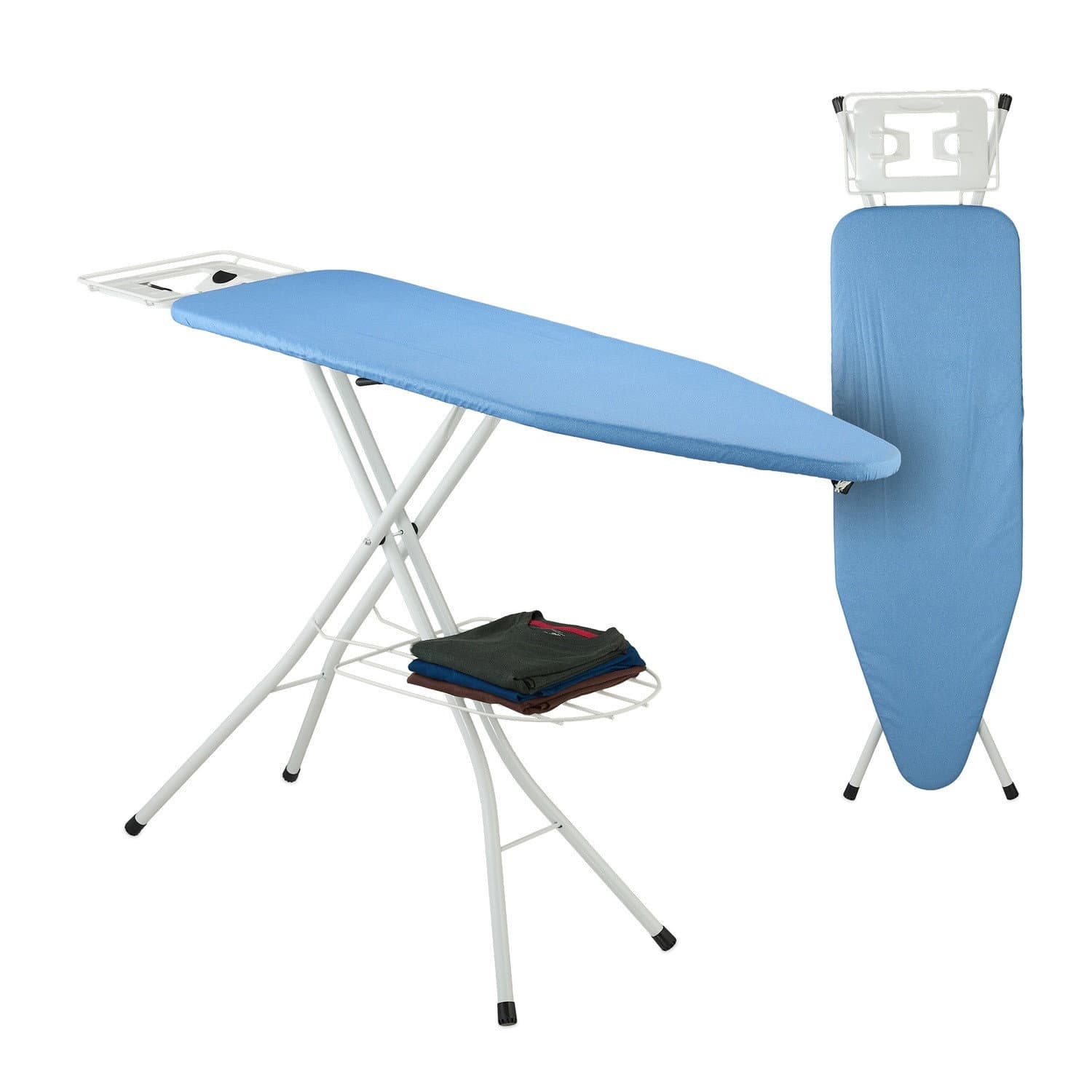 Asse da stiro regolabile in altezza con poggiaferro, 120 x 38 cm